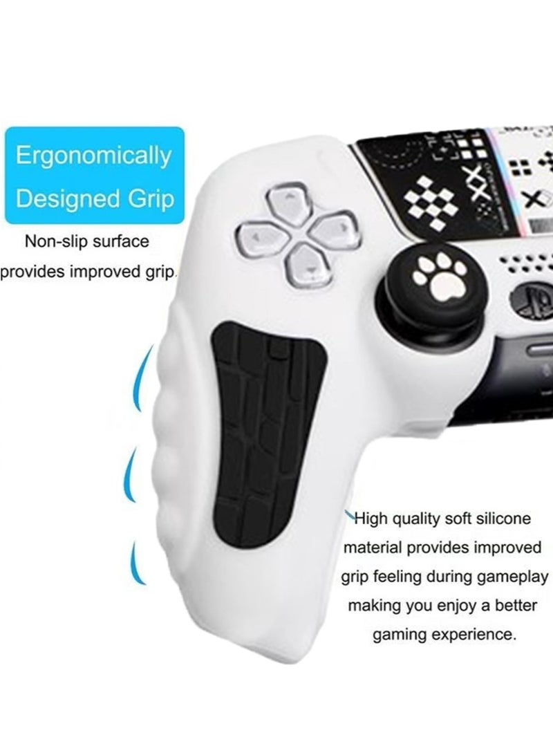 IINE Case Cover for PS5/PS5 Slim Wireless Controller for Dual Sense Leather Texture Soft Silicone Protection Anti-scratch Anti-fall Case Cover Electronic game Machine Accessories - Image 2